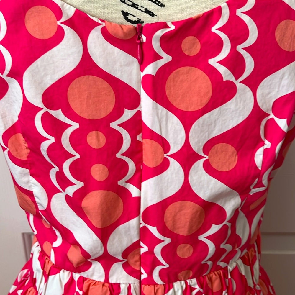 Boden Beatrice Pink White summer dress size 10 Tall - Picture 6 of 8